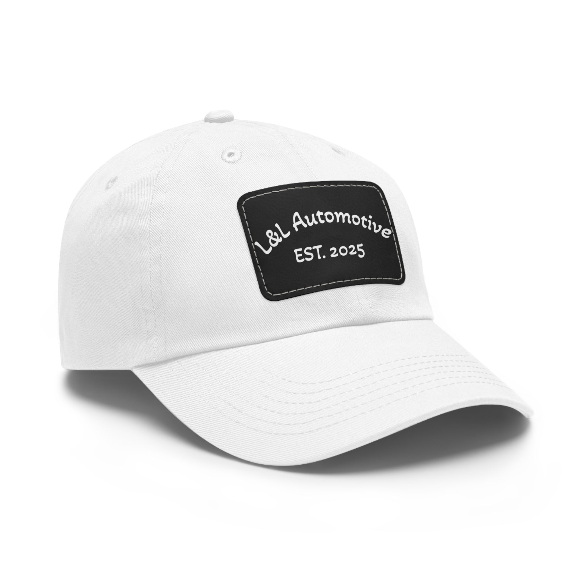 L&L Automotive Leather Patch Dad Hat — EST. 2025 Baseball Cap