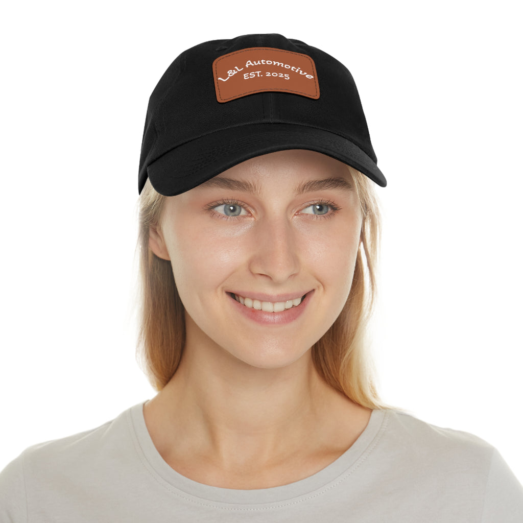 L&L Automotive Leather Patch Dad Hat — EST. 2025 Baseball Cap
