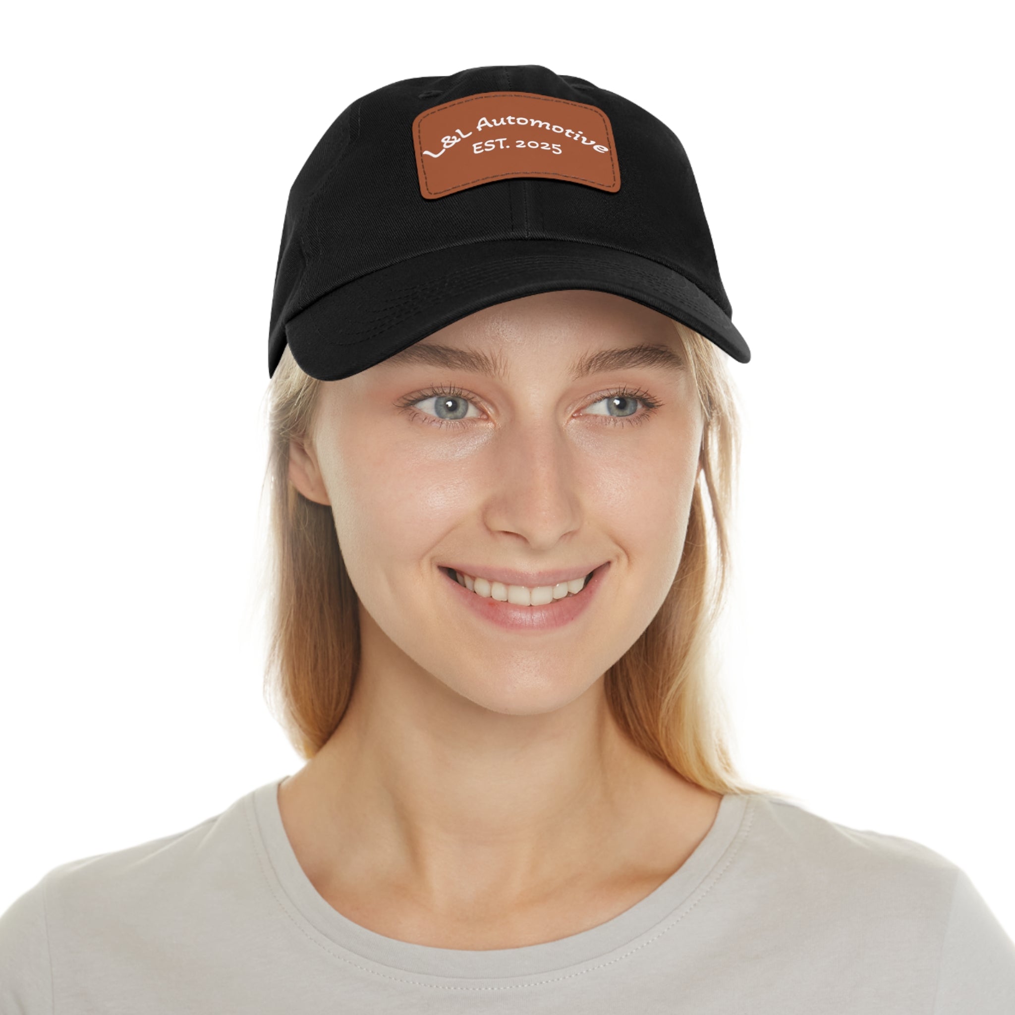 L&L Automotive Leather Patch Dad Hat — EST. 2025 Baseball Cap