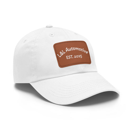 L&L Automotive Leather Patch Dad Hat — EST. 2025 Baseball Cap