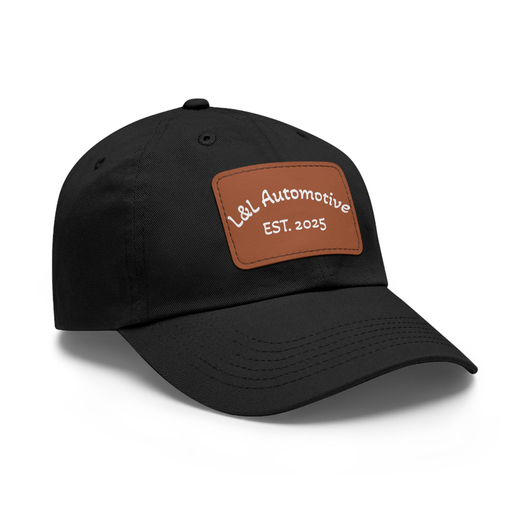 L&L Automotive Leather Patch Dad Hat — EST. 2025 Baseball Cap