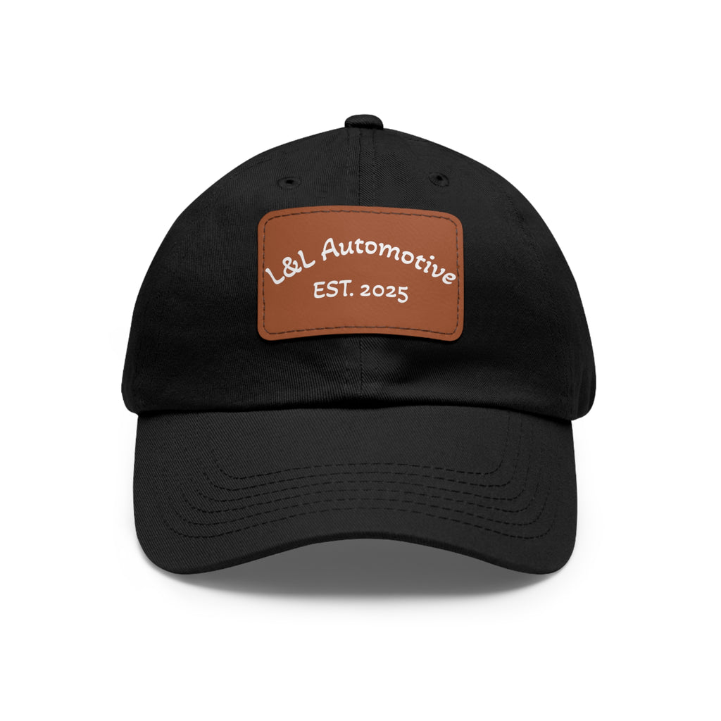 L&L Automotive Leather Patch Dad Hat — EST. 2025 Baseball Cap