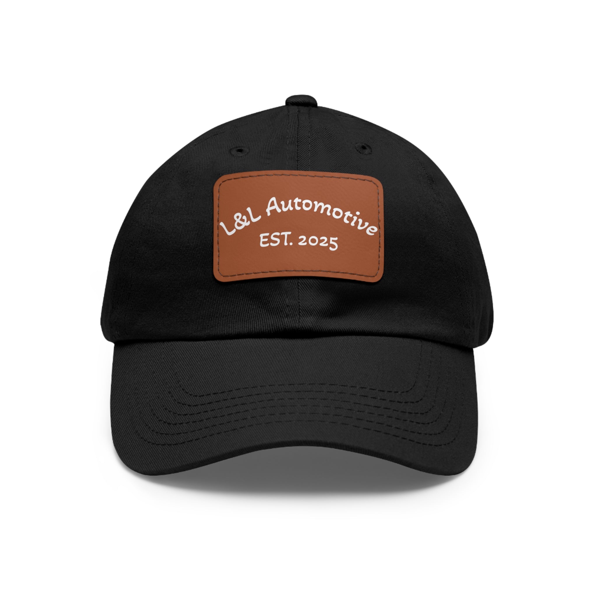 L&L Automotive Leather Patch Dad Hat — EST. 2025 Baseball Cap