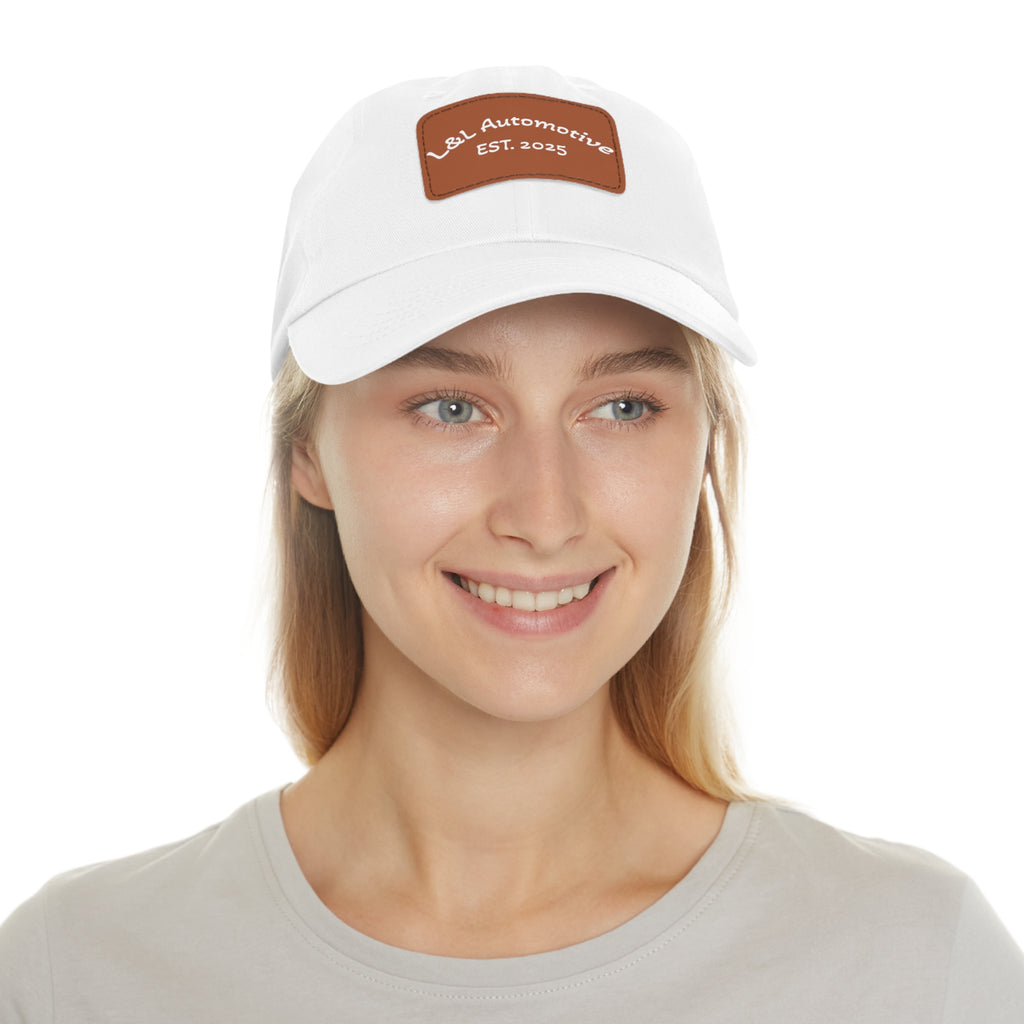 L&L Automotive Leather Patch Dad Hat — EST. 2025 Baseball Cap