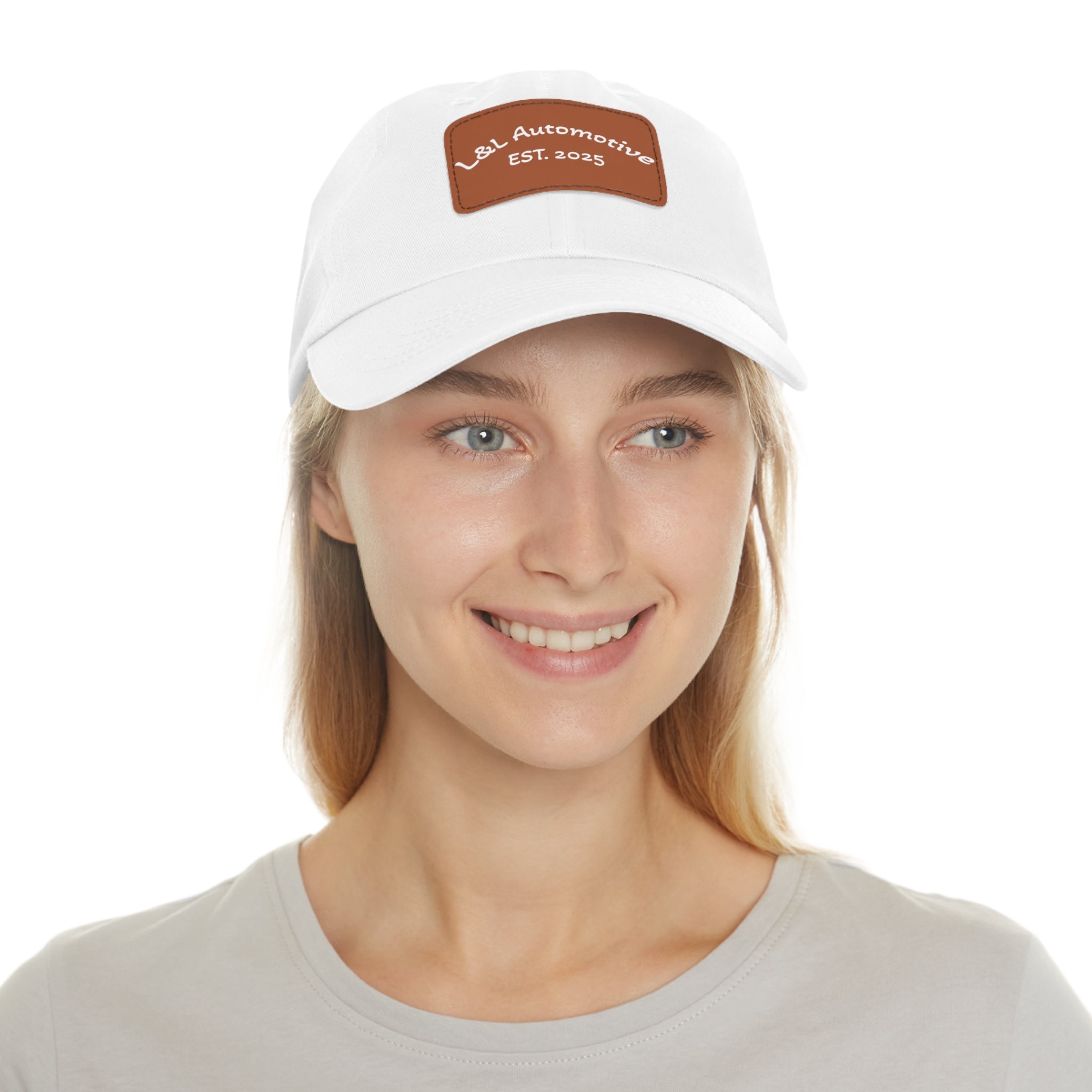 L&L Automotive Leather Patch Dad Hat — EST. 2025 Baseball Cap