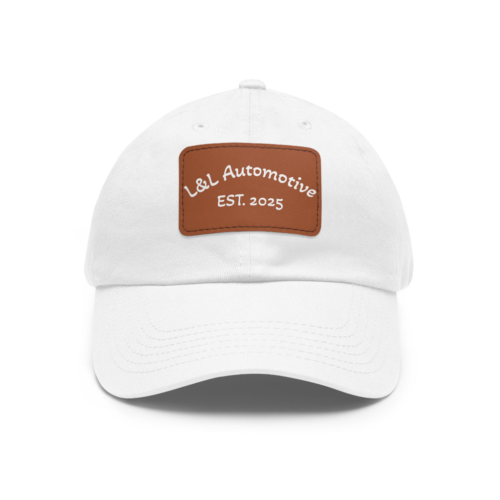 L&L Automotive Leather Patch Dad Hat — EST. 2025 Baseball Cap