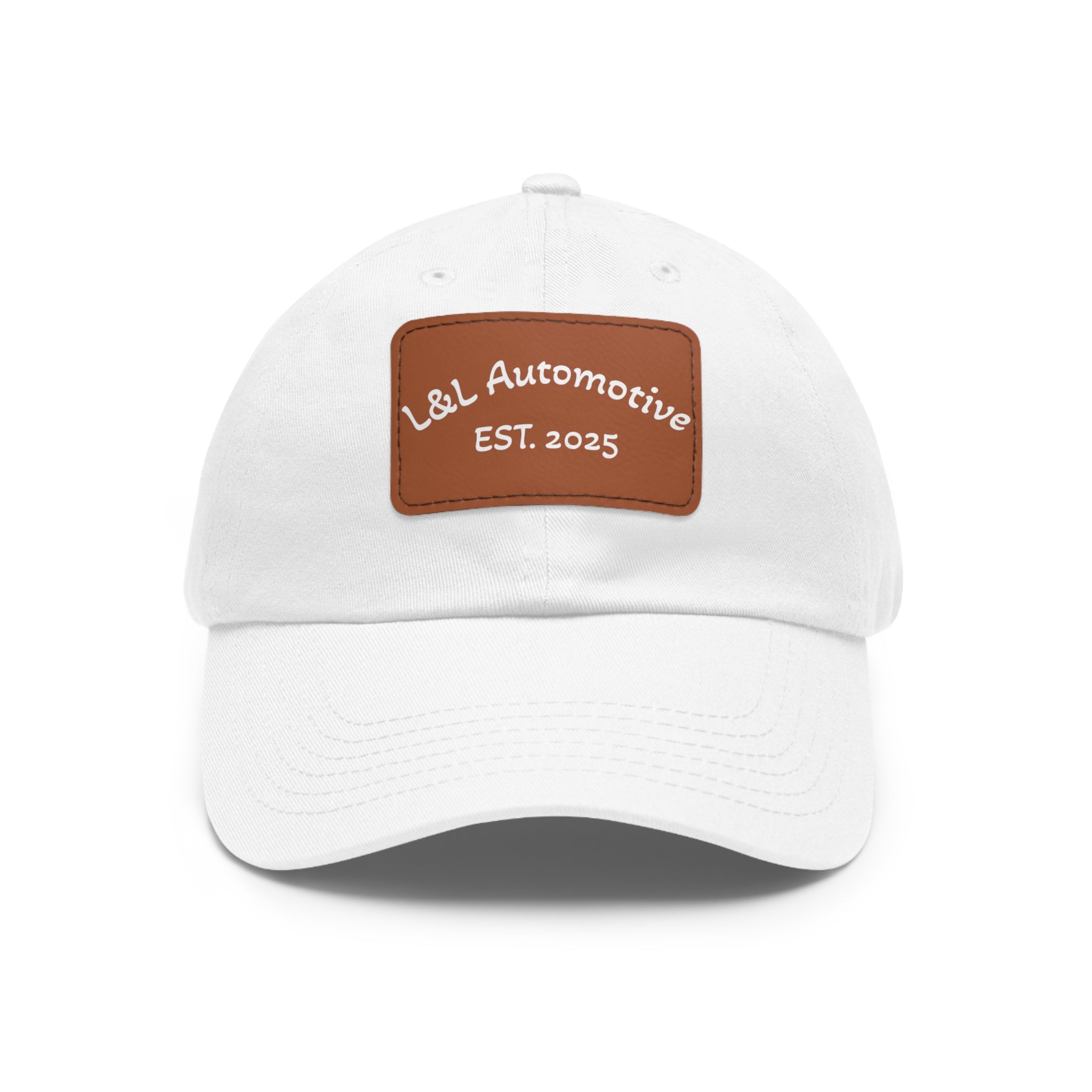 L&L Automotive Leather Patch Dad Hat — EST. 2025 Baseball Cap
